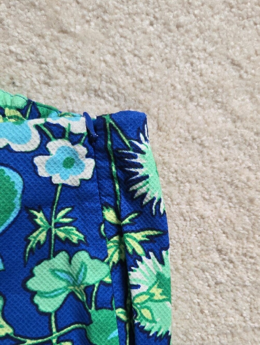 Talbots Blue and Green Floral Cropped Pants - Picture 3 of 6